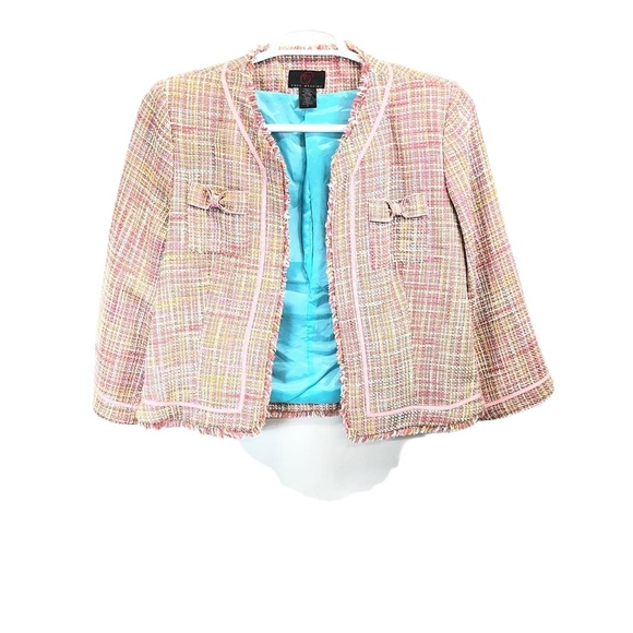 True Meaning Jackets & Blazers - Vintage True Meaning Women's Multicolor‎ Stylish Fringe Hem Tweed Blazer Large